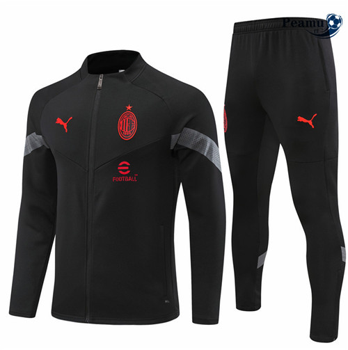 peamu.it - pt534 Maglia Tuta Calcio - Giacca AC Milan Noir 2022-2023