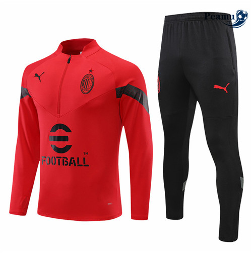 peamu.it - pt535 Maglia Tuta Calcio AC Milan Rouge 2022-2023