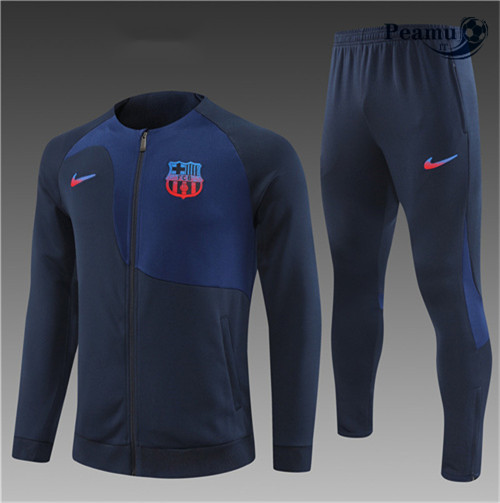 peamu.it - pt553 Maglia Tuta Calcio - Giacca Bambino Barcellona Bleu 2022-2023