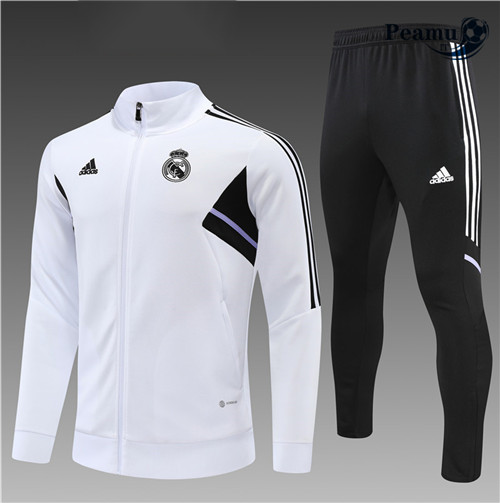 peamu.it - pt566 Maglia Tuta Calcio - Giacca Bambino Real Madrid Blanc 2022-2023