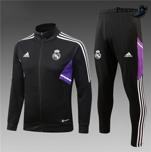 peamu.it - pt568 Maglia Tuta Calcio - Giacca Bambino Real Madrid Noir 2022-2023