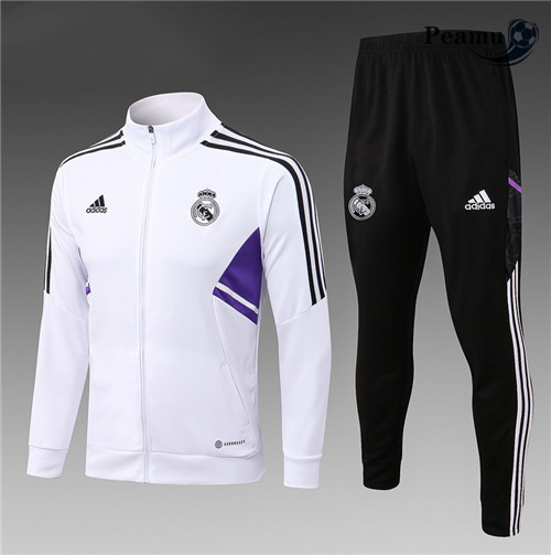 peamu.it - pt570 Maglia Tuta Calcio - Giacca Bambino Real Madrid Blanc 2022-2023