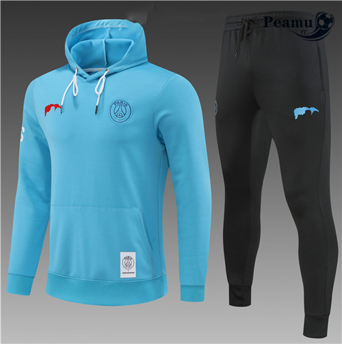 peamu.it - pt590 Maglia Tuta Calcio - Felpa con cappuccio Bambino Paris PSG Bleu 2022-2023