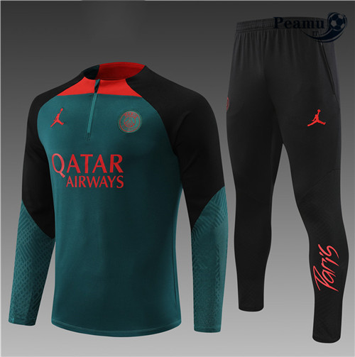 peamu.it - pt617 Maglia Tuta Calcio Bambino Paris PSG Vert 2022-2023