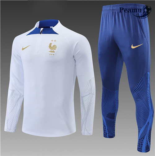 peamu.it - pt637 Maglia Tuta Calcio Bambino Francia Blanc 2022-2023