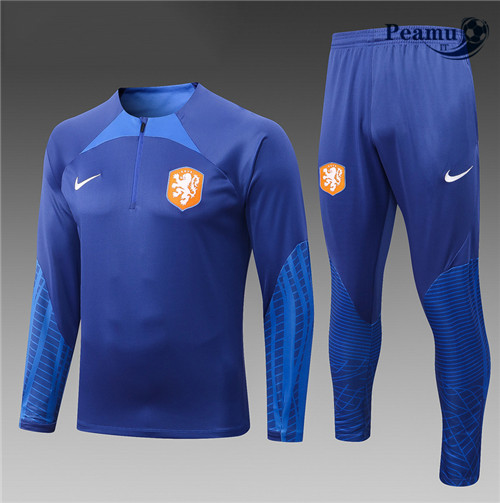 peamu.it - pt642 Maglia Tuta Calcio Bambino Paesi Bassi Bleu 2022-2023