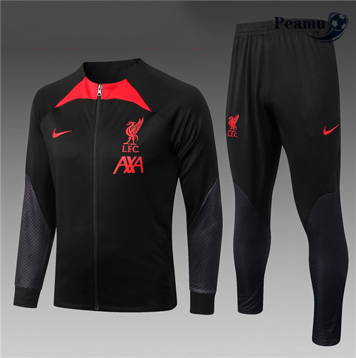 peamu.it - pt649 Maglia Tuta Calcio - Giacca Bambino Liverpool Noir 2022-2023