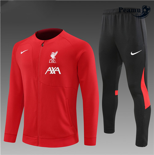 peamu.it - pt652 Maglia Tuta Calcio - Giacca Bambino Liverpool Rouge 2022-2023