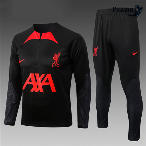 peamu.it - pt653 Maglia Tuta Calcio Bambino Liverpool Noir 2022-2023