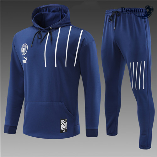 peamu.it - pt661 Maglia Tuta Calcio - Felpa con cappuccio Bambino Manchester City Bleu 2022-2023