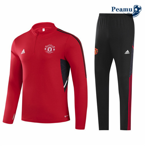 peamu.it - pt663 Maglia Tuta Calcio Bambino Manchester United Rouge 2022-2023