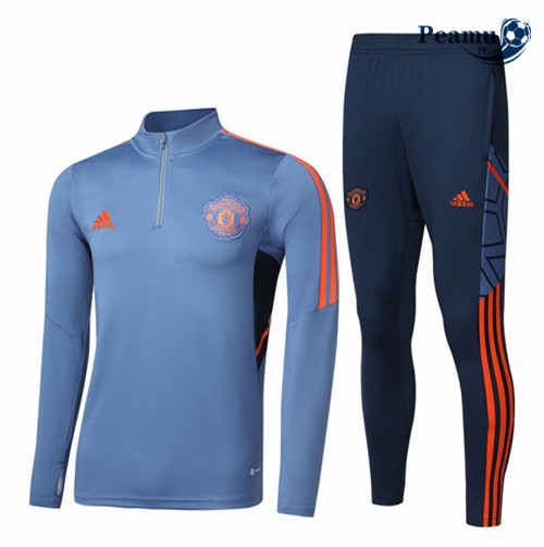 peamu.it - pt664 Maglia Tuta Calcio Bambino Manchester United Bleu 2022-2023