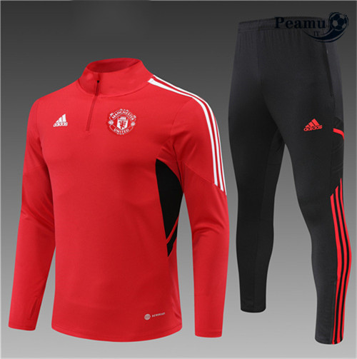 peamu.it - pt665 Maglia Tuta Calcio Bambino Manchester United Rouge 2022-2023