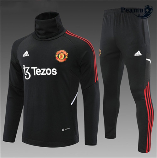 peamu.it - pt666 Maglia Tuta Calcio Bambino Manchester United Noir 2022-2023