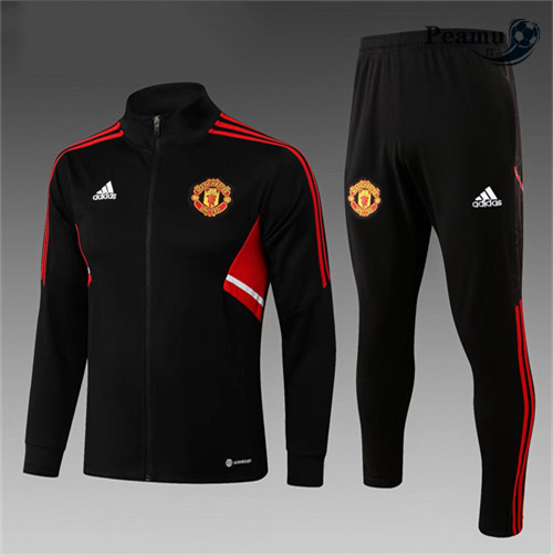 peamu.it - pt671 Maglia Tuta Calcio - Giacca Bambino Manchester United Noir 2022-2023