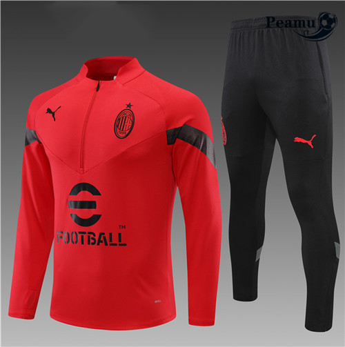peamu.it - pt674 Maglia Tuta Calcio Bambino AC Milan Rouge 2022-2023