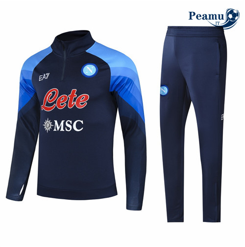 peamu.it - pt677 Maglia Tuta Calcio Bambino Napoli Bleu 2022-2023