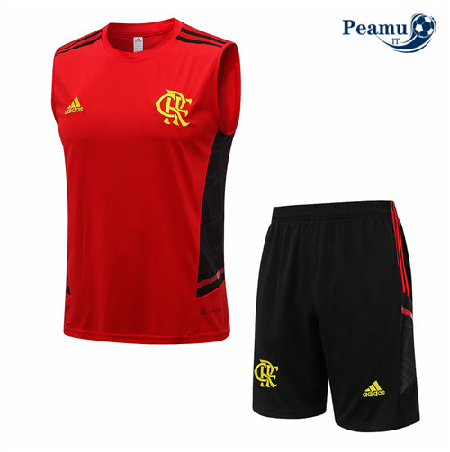 peamu.it - pt679 Kit Maglia Formazione Flamengo Debardeur + Pantaloni Rouge 2022-2023