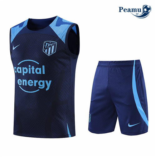 peamu.it - pt701 Kit Maglia Formazione Atletico Madrid Debardeur + Pantaloni Bleu 2022-2023