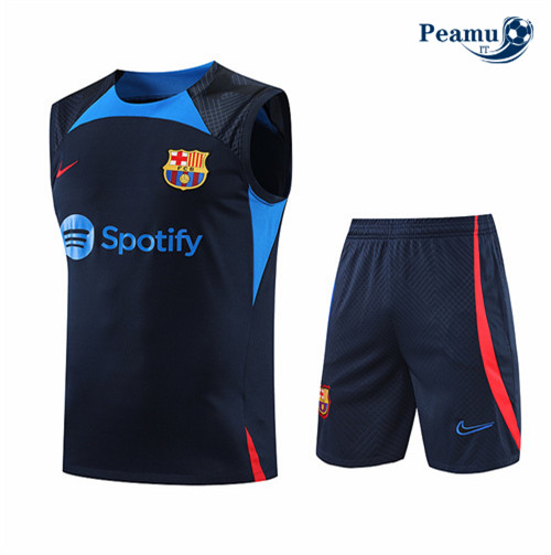 peamu.it - pt704 Kit Maglia Formazione Barcellona Debardeur + Pantaloni Bleu 2022-2023