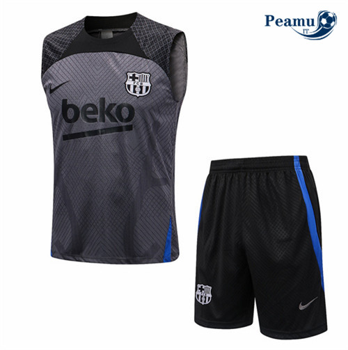 peamu.it - pt705 Kit Maglia Formazione Barcellona Debardeur + Pantaloni Gris 2022-2023