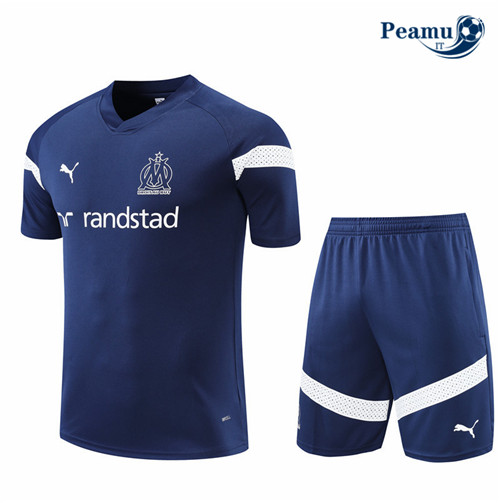 peamu.it - pt714 Kit Maglia Formazione Marsiglia + Pantaloni Bleu 2022-2023