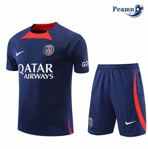 peamu.it - pt724 Kit Maglia Formazione Paris PSG + Pantaloni Bleu 2022-2023