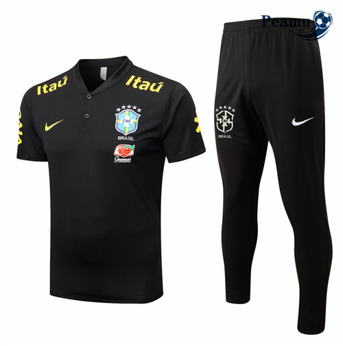 peamu.it - pt730 Kit Maglia Formazione Brasile + Pantaloni Noir 2022-2023