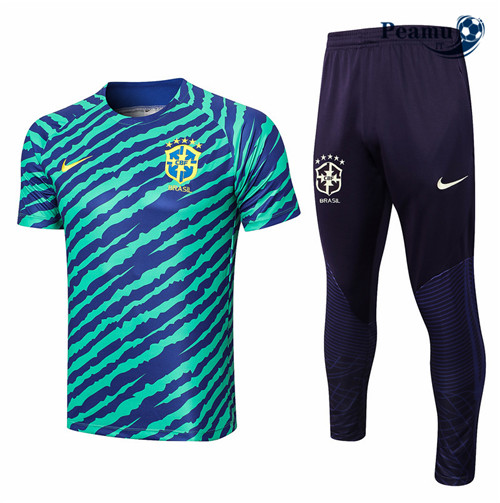 peamu.it - pt731 Kit Maglia Formazione Brasile + Pantaloni Bleu 2022-2023