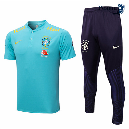 peamu.it - pt732 Kit Maglia Formazione Brasile + Pantaloni Bleu 2022-2023