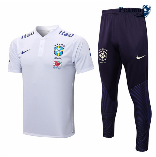 peamu.it - pt733 Kit Maglia Formazione Brasile + Pantaloni Blanc 2022-2023