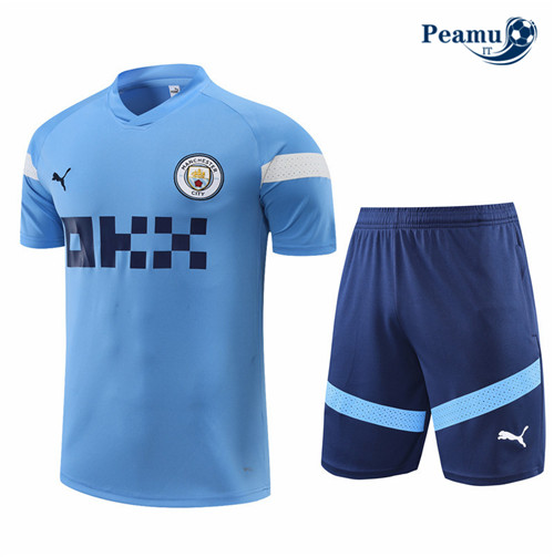 peamu.it - pt741 Kit Maglia Formazione Manchester City + Pantaloni Bleu 2022-2023