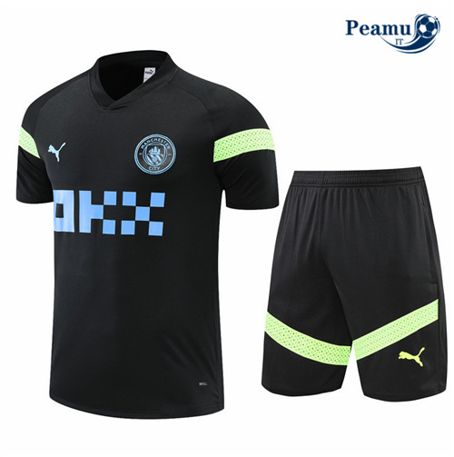 peamu.it - pt742 Kit Maglia Formazione Manchester City + Pantaloni Noir 2022-2023