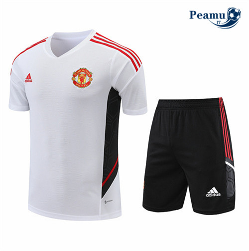peamu.it - pt748 Kit Maglia Formazione Manchester United + Pantaloni Blanc 2022-2023