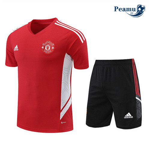 peamu.it - pt749 Kit Maglia Formazione Manchester United + Pantaloni Rouge 2022-2023