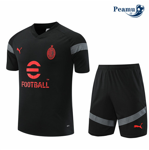 peamu.it - pt752 Kit Maglia Formazione AC Milan + Pantaloni Noir 2022-2023