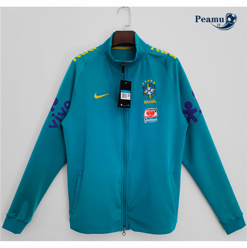 peamu.it - pt771 Maglia Giacca Con Cappuccio Giacca Brasile Bleu 2022-2023