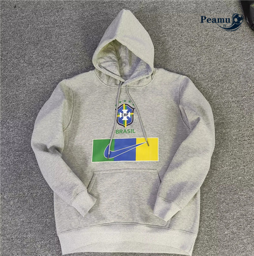 peamu.it - pt773 Maglia Giacca Con Cappuccio Brasile Gris 2022-2023