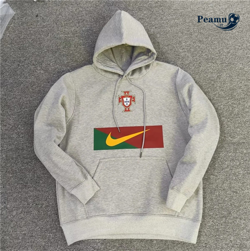 peamu.it - pt786 Maglia Giacca Con Cappuccio Portogallo Gris 2022-2023