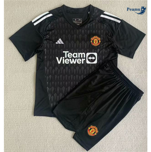 Maglie Calcio Manchester United Bambino Portero Negro 2023-2024