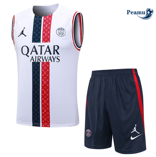 Paris PSG Debardeur + Pantaloni Bianco 2023-2024
