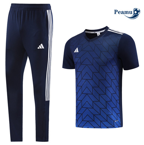 Vendere Kit Maglia Formazione Calcio Adidas + Pantaloni Blu Reale 2023-2024