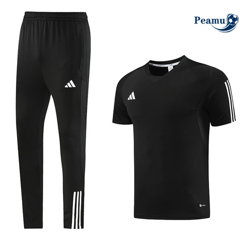 Collezione Kit Maglia Formazione Calcio Adidas + Pantaloni Nero 2023-2024