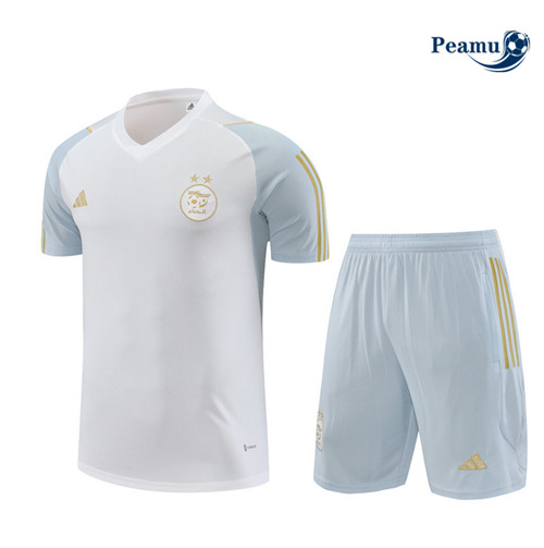 Vendere Kit Maglia Formazione Calcio Algeria + Pantaloni Bianco 2023-2024