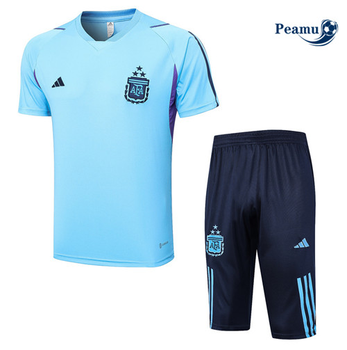 Offrire Kit Maglia Formazione Calcio Argentina + Pantaloni Blu 2023-2024