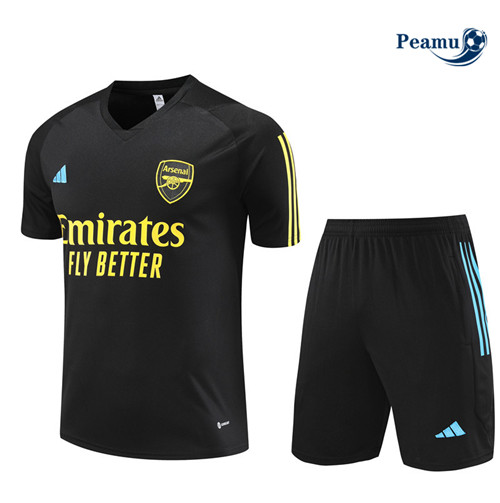 Collezione Kit Maglia Formazione Calcio Arsenal + Pantaloni Nero 2023-2024