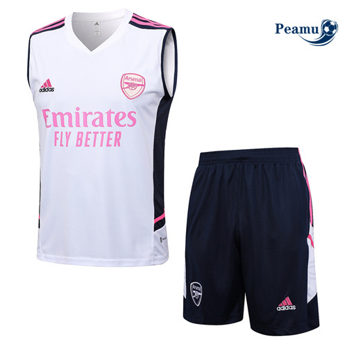 Scelta Kit Maglia Formazione Calcio Arsenal Debardeur + Pantaloni Bianco 2023-2024