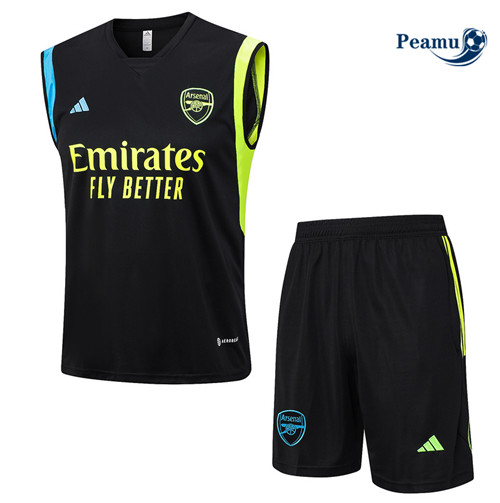 Fornire Kit Maglia Formazione Calcio Arsenal Debardeur + Pantaloni Nero 2023-2024