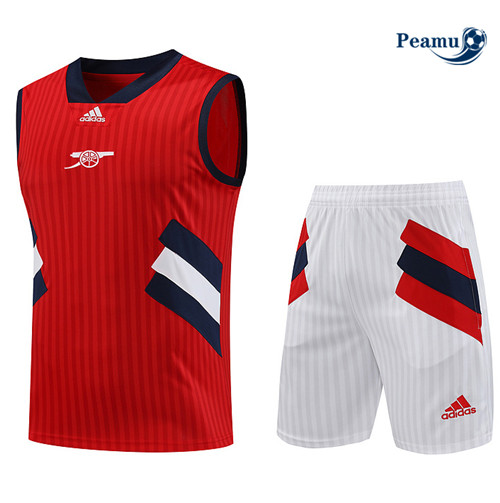 Produzione Kit Maglia Formazione Calcio Arsenal Debardeur + Pantaloni Rosso 2023-2024