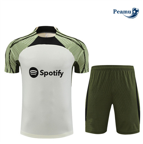 Acquista Kit Maglia Formazione Calcio Barcellona + Pantaloni Beige 2023-2024